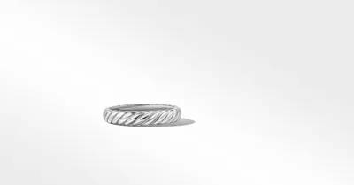Cable Band Ring 18K White Gold