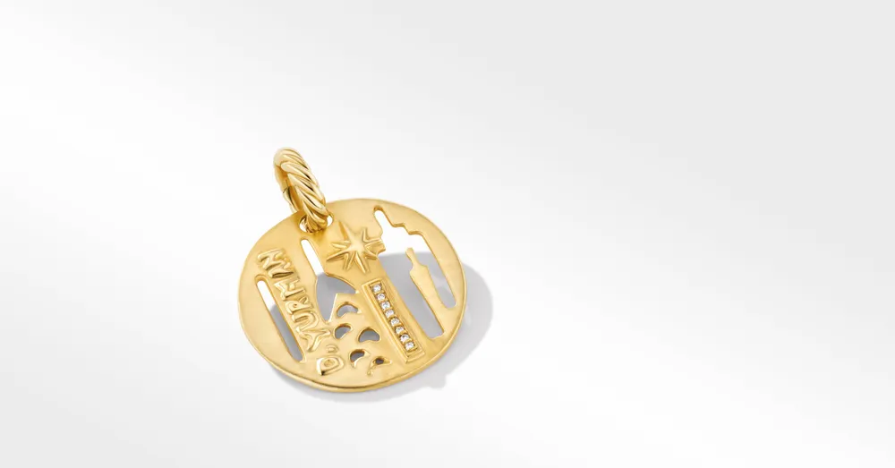 DY Elements® City Pendant in 18K Yellow Gold with Diamonds