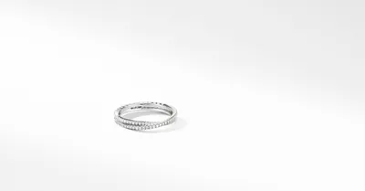 DY Crossover® Micro Pavé Band Ring Platinum with Diamonds