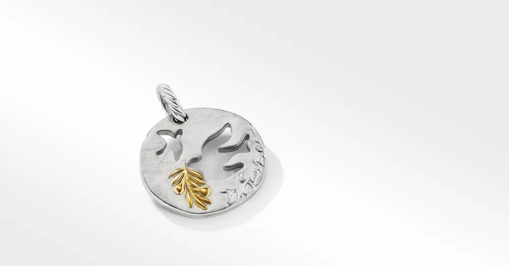 DY Elements® Dove Pendant in Sterling Silver with 18K Yellow Gold