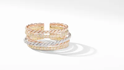 Pavéflex Five Row Bracelet in 18K Gold with Diamonds