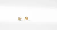 Crossover Stud Earrings in 18K Yellow Gold with Full Pavé Diamonds