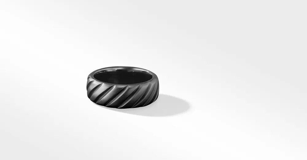 Modern Cable Band Ring Titanium