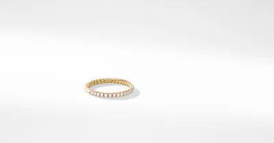 DY Eden Partway Band Ring 18K Yellow Gold with Pavé Diamonds