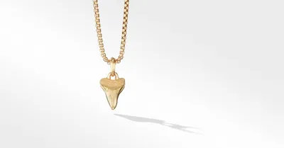 Shark Tooth Amulet in 18K Yellow Gold