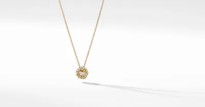 Petite Infinity Pendant Necklace in 18K Yellow Gold with Diamonds