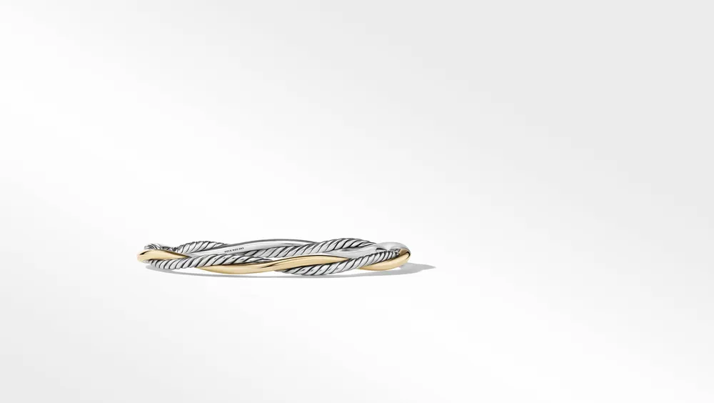Petite Infinity Bracelet Sterling Silver with 14K Yellow Gold