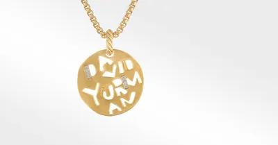 DY Elements® Graffiti Pendant in 18K Yellow Gold with Diamonds