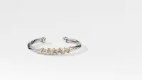 Helena Center Station Bracelet in Sterling Silver with 18K Yellow Gold and Pavé Diamonds