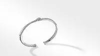 Petite X Center Station Bracelet Sterling Silver with Pavé Diamonds