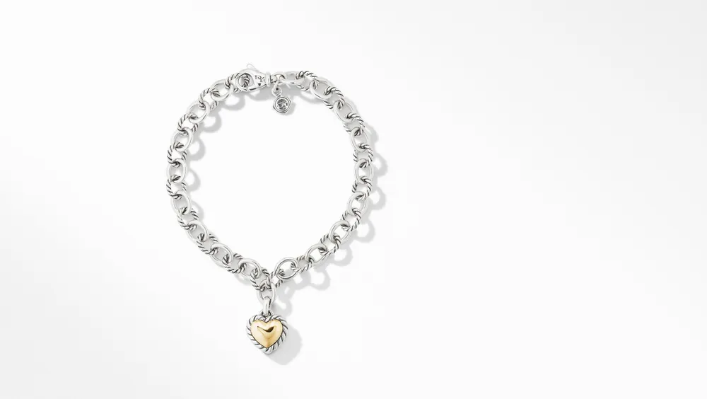 Cable Collectibles® Cookie Classic Heart Bracelet Sterling Silver with 18K Yellow Gold