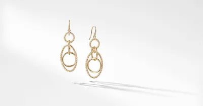 Mobile Chain Link Drop Earrings in 18K Yellow Gold