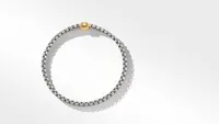 Three Row Box Chain Bracelet Grey Titanium with 18K Yellow Gold