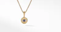 Evil Eye Amulet in 18K Yellow Gold with Pavé Blue Sapphires and Diamonds