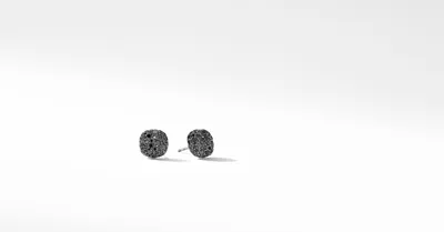 Cushion Stud Earrings in 18K Gold with Pavé Diamonds