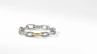 DY Madison® Chain Bracelet Sterling Silver with 18K Yellow Gold