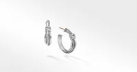 Angelika™ Hoop Earrings in Sterling Silver with Pavé Diamonds