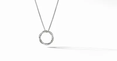 Petite Infinity Pendant Necklace in Sterling Silver with Pavé Diamonds