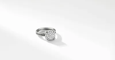 Chatelaine® Ring Sterling Silver with Pavé Diamonds