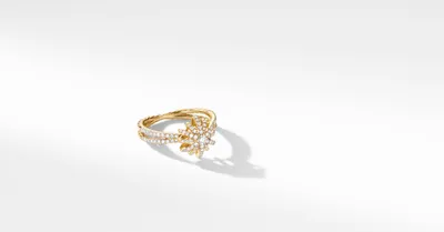 Starburst Ring 18K Gold with Pavé Diamonds