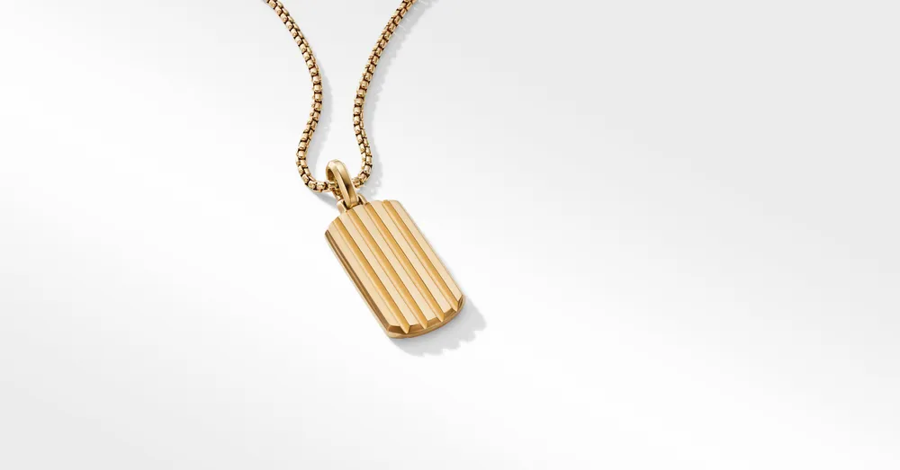 Beveled Tag in 18K Yellow Gold