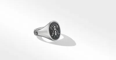 Petrvs® Bee Signet Ring Sterling Silver