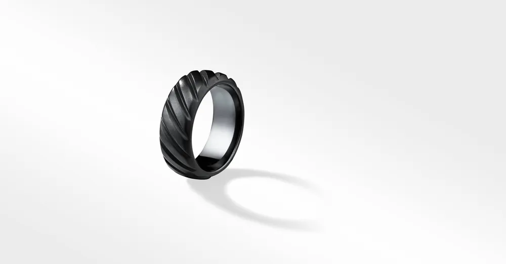 Modern Cable Band Ring Titanium