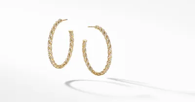 Pavéflex Hoop Earrings in 18K Gold with Diamonds