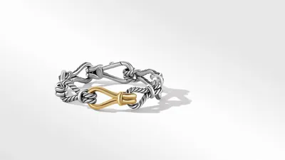 Thoroughbred Loop Chain Bracelet Sterling Silver with 18K Yellow Gold