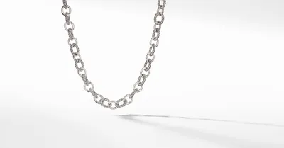 Oval Link Chain Necklace Sterling Silver