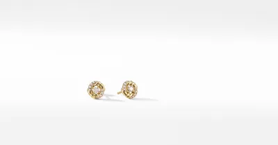 Petite Infinity Stud Earrings in 18K Yellow Gold with Diamonds