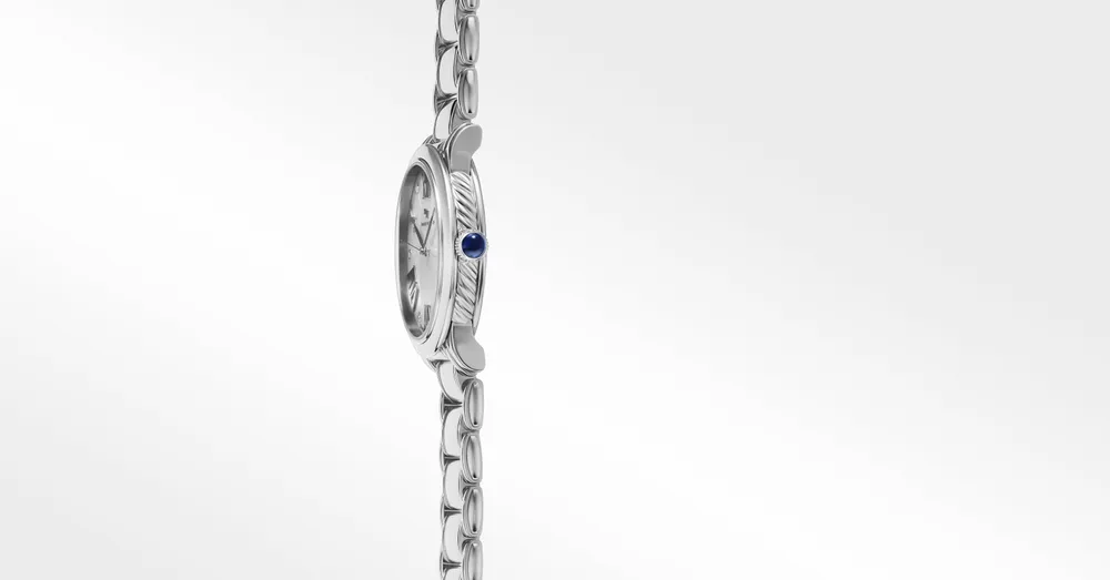 Classic Quartz Stainless Steel Watch with Diamonds