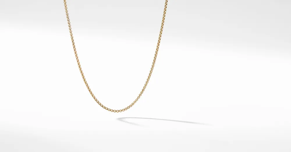 Box Chain Slider Necklace in 18K Yellow Gold, 1.7mm
