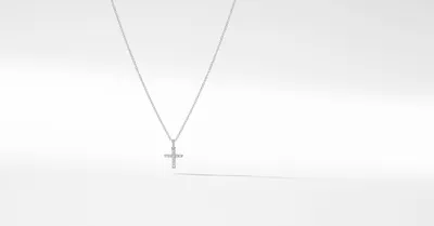 Cable Collectibles® Cross Necklace 18K White Gold with Pavé Diamonds