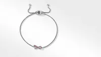 Cable Collectibles® Ribbon Chain Bracelet in Sterling Silver with Pavé Pink Sapphires