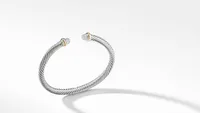 Cable Classics Bracelet Sterling Silver with 18K Yellow Gold and Pavé Domes