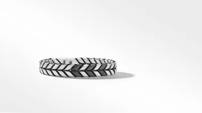 Chevron Woven Bracelet Black Titanium