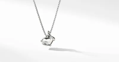 Cable Collectibles® Bunny Charm Necklace in Sterling Silver