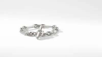 Lexington Chain Bracelet Sterling Silver with Pavé Diamonds