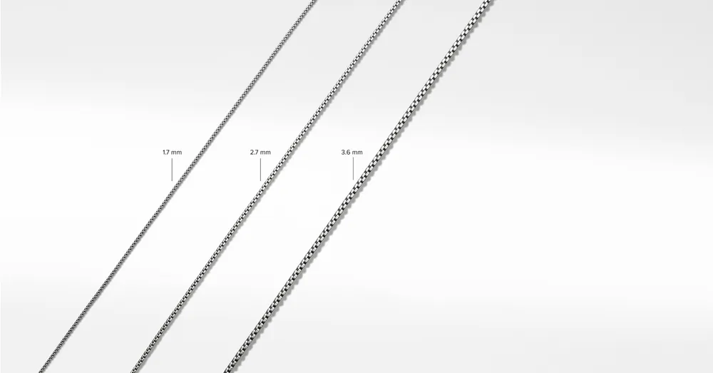 Box Chain Necklace in 18K White Gold, 1.7mm