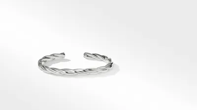 Cable Twisted Cuff Bracelet Sterling Silver