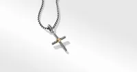 Petite X Cross Pendant in Sterling Silver with 18K Yellow Gold