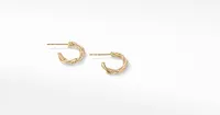 Petite Infinity Huggie Hoop Earrings in 18K Yellow Gold with Pavé Diamonds