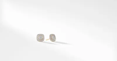 Petite Albion® Stud Earrings in 18K Yellow Gold with Pavé Diamonds