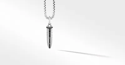 Empire Amulet in Sterling Silver with Pavé Black Diamonds