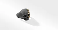 Waves Skull Ring Sterling Silver with 18K Yellow Gold