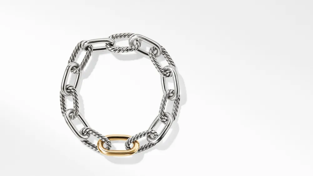 DY Madison® Chain Bracelet Sterling Silver with 18K Yellow Gold