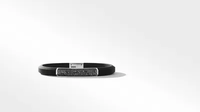 Streamline® ID Black Rubber Bracelet with Pavé Diamonds
