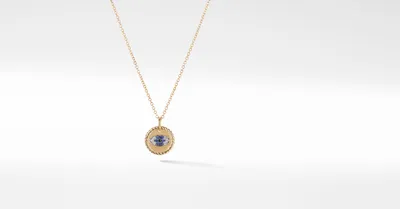 Cable Collectibles® Evil Eye Necklace in 18K Yellow Gold with Pavé Blue Sapphires and Diamonds