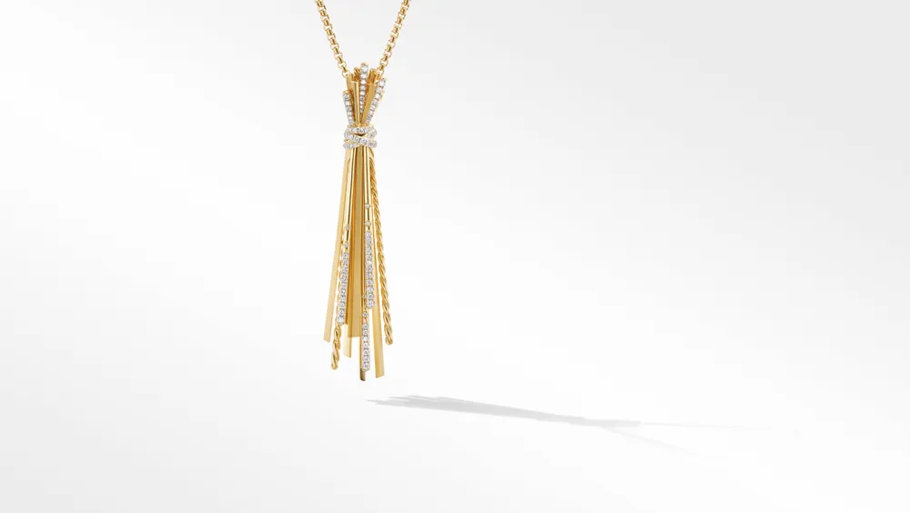 Angelika™ Y Slider Necklace in 18K Yellow Gold with Pavé Diamonds